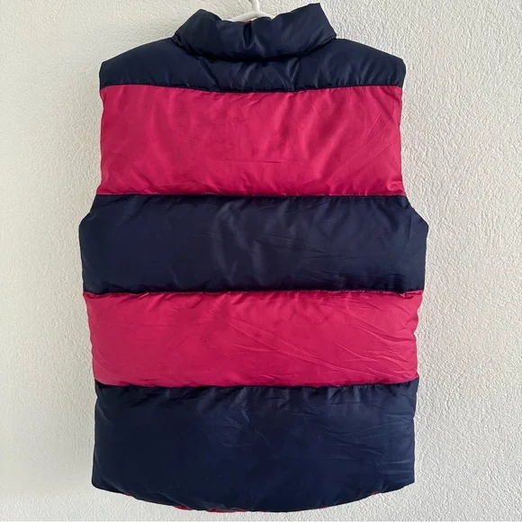 Ralph Lauren Girls Pink Blue Reversible Down Puffer Vest Size 6 Years